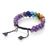 Top Plaza Amethyst Bead Chakra Bracelet 7 Chakras Healing Crystals
