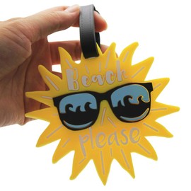 Mziart Cute Luggage Tags for Women Men, Summer Beach Bag Tags Unique Travel Baggage Tags Suitcase Identifier Labels, Set of 5