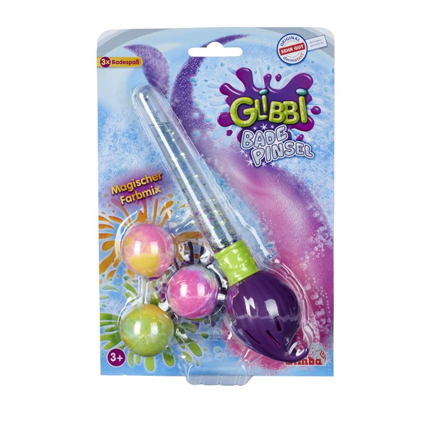 Simba Simba 105953570 - Glibbi Badepinsel, Pinsel mit drei Badebomben,