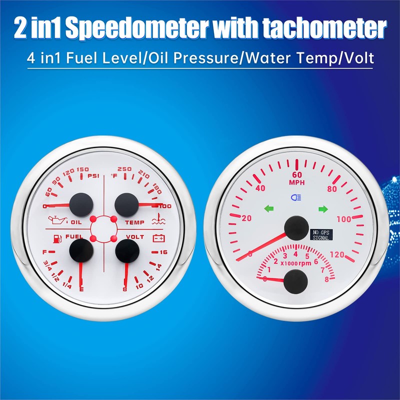 ARTILAURA GPS Speedometer Gauge Set - 2 in 1 GPS
