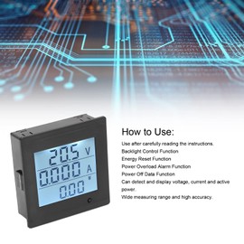 Multimeter Ammeter Voltmeter DC 6‑200V Volt Monitor with Alarm Function Digital Voltmeter LCD Display Digital Current Voltage Power Energy Meter Battery Monitor