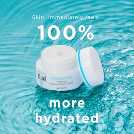 Curel Crema hidratante facial intensiva japonesa para el cuidado de la piel, loción facial hidratante para pieles sensibles secas a muy secas, antienv