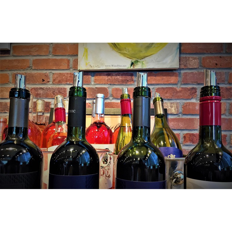 The Original Wine Disc - Drop Stopping Pour Spout, Silver