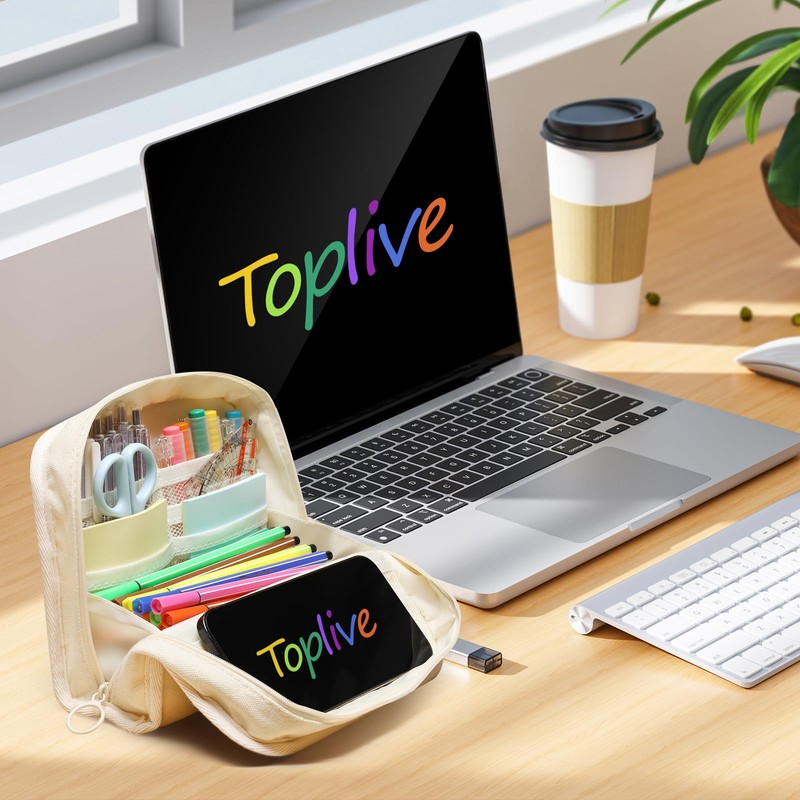 Toplive High Capacity Pencil Case, Large Pencil Pouch Minimalism Pen