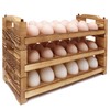 CVHOMEDECO. Wooden Egg Holder Countertop Fresh Egg Holders Firewood Egg