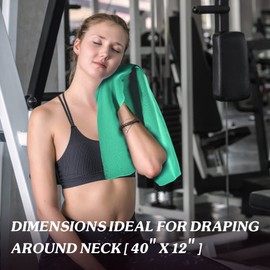 Sukeen Cooling Towel, Set of 4 Cooling Towels, Cool Towel, Gym Towel, Ice Towel, Cooling Towel Neck, Cooling Towel, Microfibre, Cooling Sports Towel for Yoga, Beach, Golf, Camping (100 x 30 cm)