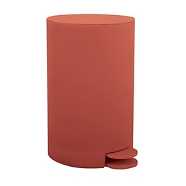 MSV Osaki Cosmetic Bin, Pedal Bin, 3 Litres, with Removable Inner Bucket, Terracotta Red