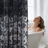 SD SDLIVING Black Lace Shower Curtain with Tassels,Luxury Floral Sheer