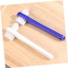 Baluue 4pcs Portable Double- Denture Cleaning Brush Lightweight Ergonomic Design