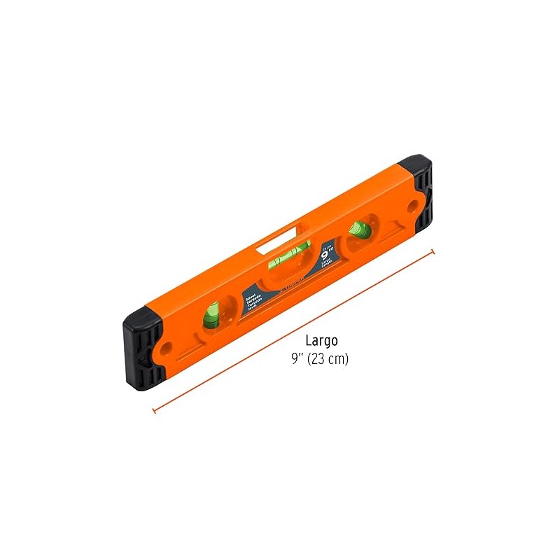 Truper NT-9 Nivel torpedo magnético 9" cuerpo plástico ABS, color,