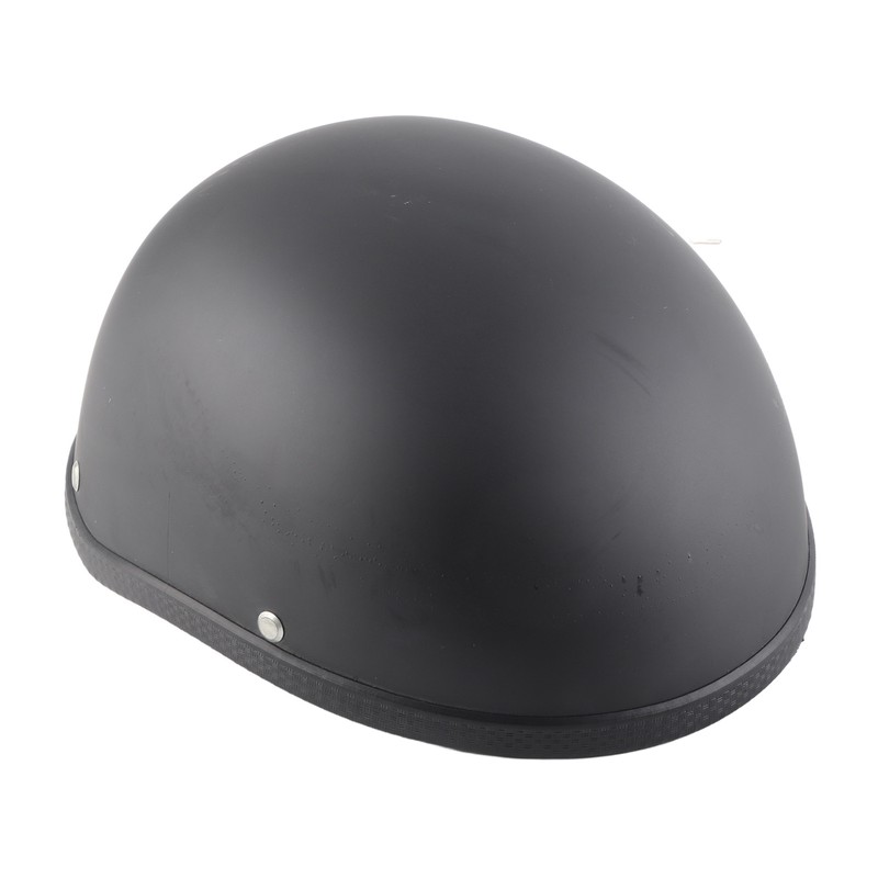 Motorcycle Low Profile Half Face Helmet Skull Cap Matte Black