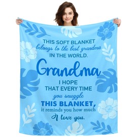 ACAROMAY This Blanket Belongs To The Best Grandma In The World Gifts for Grandmother Throw Blanket for Women Grandma Birthday Gifts Christmas Throw Decorations Blanket (Grandma-C)
