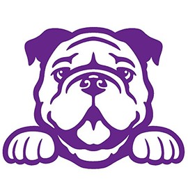 STICKER DAD Bulldog Peeking V1 Vinyl Decal by StickerDad® - Size: 5", Color: Purple - Windows, Walls, Bumpers, Laptop, Lockers, etc.
