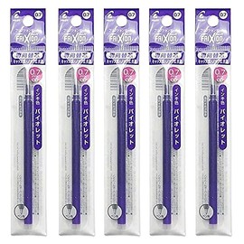 Pilot LFBKRF12FV FriXion Ball Refill, 0.7mm, Violet, 1 Pack x 5 Pack Set