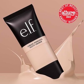 e.l.f. Masilla líquida sin poros, base ligera para el rostro para un maquillaje duradero, crea un cutis suave, vegano y libre de crueldad. elf liquid 
