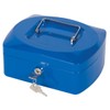 Cash Box Q-CONNECT Medium 205x85x160mm Blue/Office Equipment/Type-Medium Size/Shape-Rounded/Material-Metal/Colour-Blue/Dimensions (mm)-205x85x160