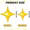 Pack of 20 Golden Four Pointed Star Balloons, Aluminium Foil
