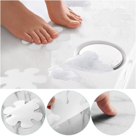mollytek Set of 20 Tub Bath Non-Slip Seal Safe, Non Slip Tape Clear Tub Tape Anti-Tip Senior For Bathtub with Suction Cup Clear White