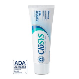 CloSYS Fluoride Free Toothpaste, 3.4 Ounce, Travel Size, Gentle Mint, TSA Compliant, Sulfate Free