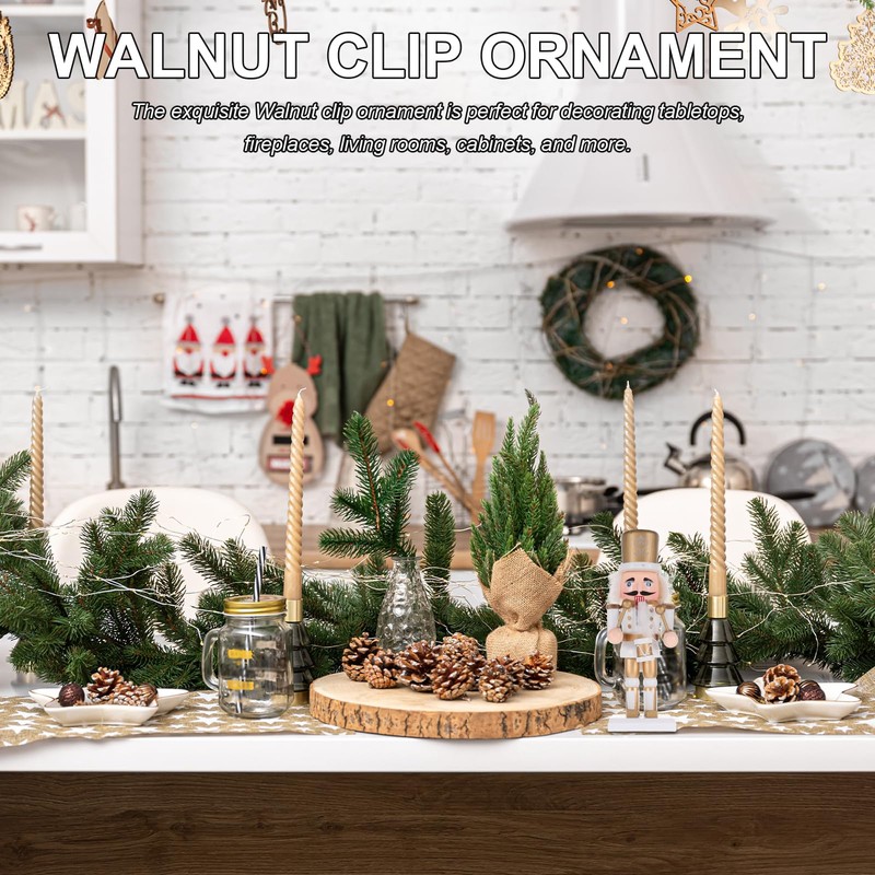 Ciieeo 3pcs Wooden Nutcracker Ornaments 6 Inch Christmas Nutcracker Doll
