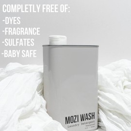 Mozi Wash Luxury Scented Laundry Detergent, Ultra Concentrated 50+ Loads of Natural Laundry Detergent Liquid:_Free and Clear