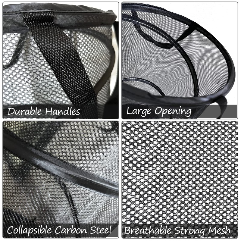 BATTOO Collapsible Laundry Basket Foldable Mesh Pop Up Hamper with
