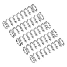 QUARKZMAN Pack of 5 Compression Springs, 304 Stainless Steel Springs, Tension Springs, 7 mm, AD 1 mm, Wire, Size 30 mm, Free Length, Coil Springs, Steel Springs, Silver