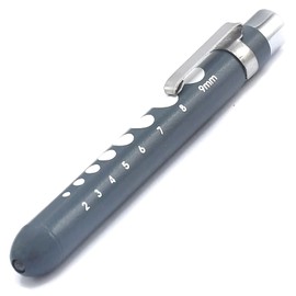 AAProTools Pen Light Nurse Penlight Reusable White Led Pen Light with Pupil Gauge Measurements for Doctor Stethoscope Healthcare Nursing School Students(Grey)