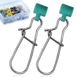 FishTrip Sinker Slides for Fishing Rigs - 100pcs Duo Lock Snaps for Fishing Line Heavy Duty Weights Sinkers Saltwater Connector Accessories