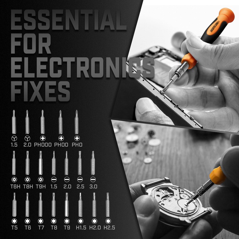 IRONCUBE Ratcheting Screwdriver Set: 56-Piece Magnetic Multi Bits Tool Kit