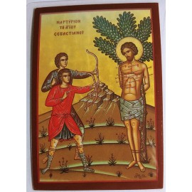 Saint Sebastian laminated icon Prayer Card