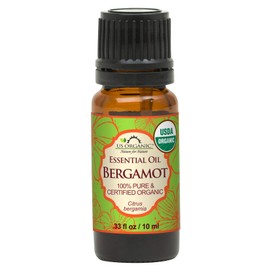 US Organic 100% Pure Bergamot Essential Oil, USDA Certified Organic, Cold Pressed, with Euro droppers (More Size Variations Available) (10 ml / .33 fl oz)