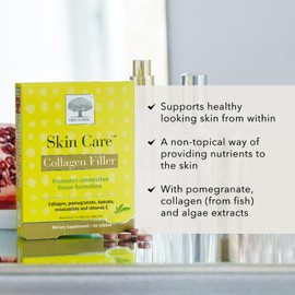 NEW NORDIC Skin Care, Collagen Filler Tablets, Marine Collagen with Vitamin C Supplement for Healthy Looking, Smoother, Plump Skin, 60 Count (Pack of 1)