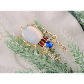 Alilang Antique Gold Tone Egyptian Vintage Pincher Scarab Beetle Bug Brooch Pin