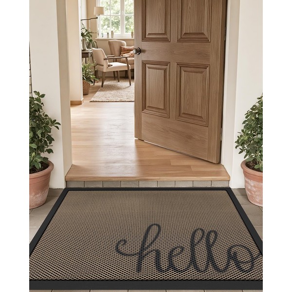 LUMI Outside Welcome Door Mat 32x59, Non Slip Durable Rubber