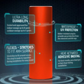 Solutions Red Satin Matte Chrome Metallic Vinyl Film Wrap Sticker Air Free - 12" x 60" In