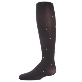 MeMoi On The Dot Embellished Girls Opaque Tights Black 10-12