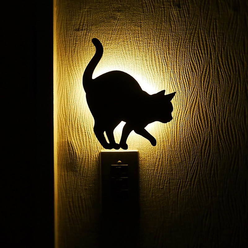 東洋ケース LED照明 壁掛け 照明 ウォールライト CATWallLight2 うずうず ブラック 本体サイズ:幅16.4×奥行2.1×高さ19.6cm TL-CWL2-04