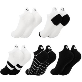BAOKELAN Ankle Socks for Women 5 Pairs Cotton No Show Sock Casual Low Cut Socks Panda 2
