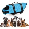 Dog Life Jacket Blue Bone Pattern Reflective Pet Dog Lifesaver