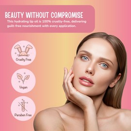 RUDE Cosmetics Tinted Lip Oil for Women, Hydrating Lip Gloss Oil Set, Lightweight & Nourishing, Moisturizing Care with a Glossy Finish, Ideal for On-the-Go Care, Strawberry & Peach