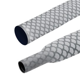 MECCANIXITY 3.3ft Heat Shrink Tubing for Fishing Rods, 1.8:1 Fish Scale Pattern Heat Shrink Wrap Handle Rod Grip with Anti-Slip Waterproof Insulation (Dia: 35mm, Gray)
