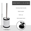 Bath Toilet Bowl Brush Holder with Folding Lid (Chrome)