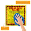 Hazardous Waste Label 6"x6" Adhesive-Poly Vinyl Warning Stickers Self Adhesive