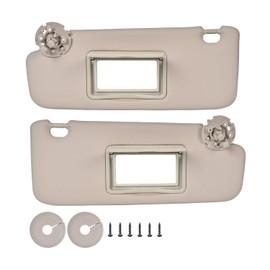 EKLN - Visera solar izquierda y pasajero derecho con espejo compatible con Chevy Cruze 2011-2019 Reemplaza OE 95034256 95034253 Color: beige