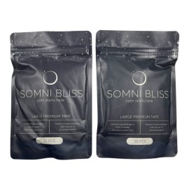 Somni Bliss Large Premium Tape - Gentle & Hypoallergenic - 2 PACK - 35 pcs each