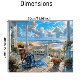 Landscape Paint by Numbers Kit for Adults Beginners, Beach Adult Painting by Numbers on Canvas, Acrylic Paint Crafts for Home Decor 16x20inch