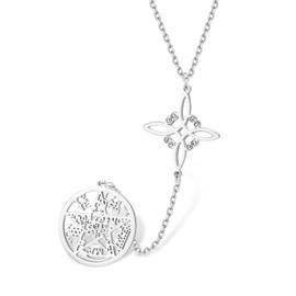 Witches Knot Necklace Tetragrammaton Pentagram Necklaces Celtic Knot Pendant Protection Witchcraft Pagan Irish Jewelry for Women Men (Witches Knot Necklace-S)