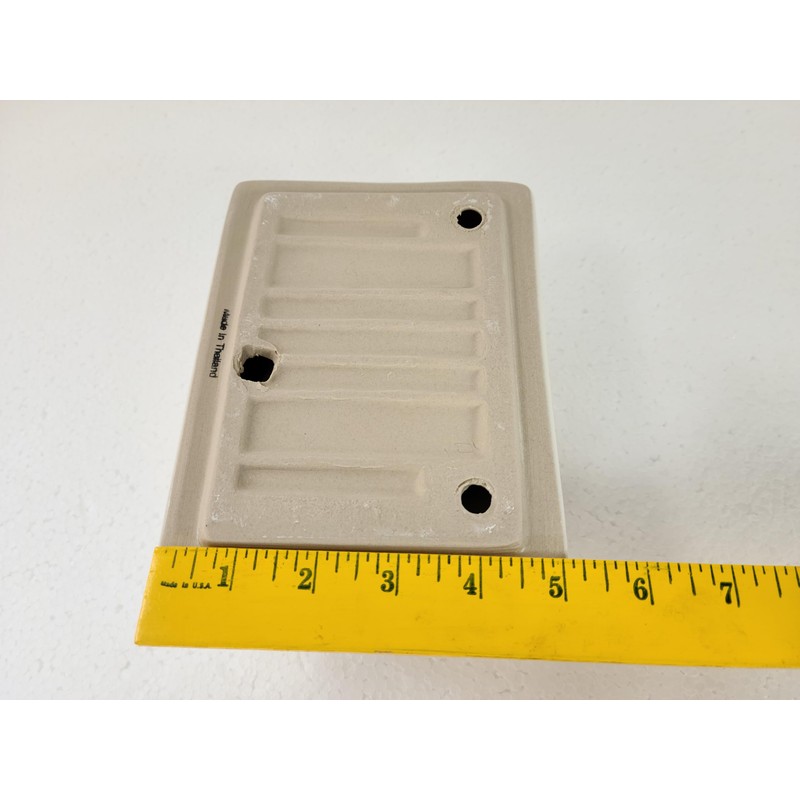 Beige Bone Almond Ceramic Soap Dish Tray Cloth Bar Washcloth