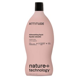 ATTITUDE Dish Soap, EWG Verified, Plant-Based & Vegan Dishwashing Liquid, Naturally Derived, English Pear Scent, 24 Fl Oz